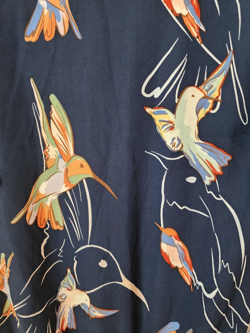 DR2 Navy Print Ruffle Sleeve Mini Dress, Small - Picture 4 of 4